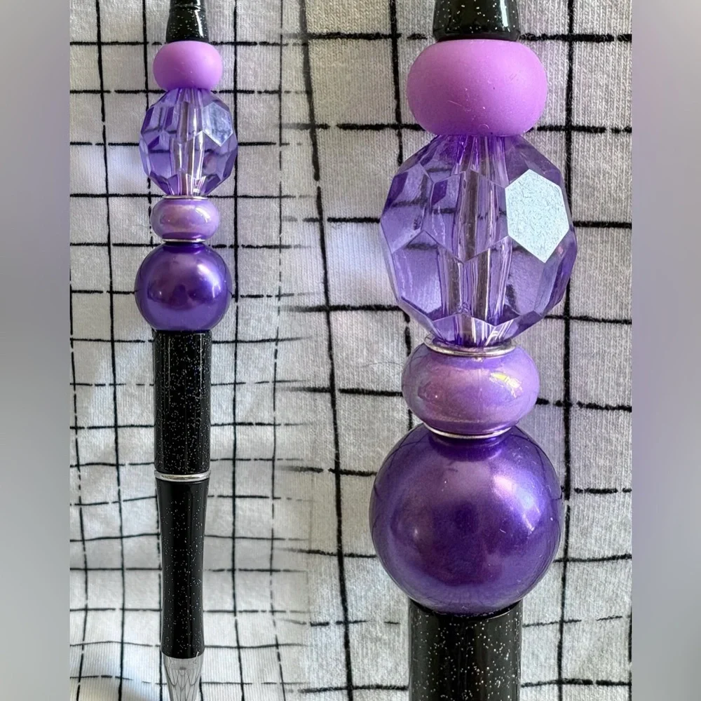Purple Majesty Custom Beaded Ink Pen